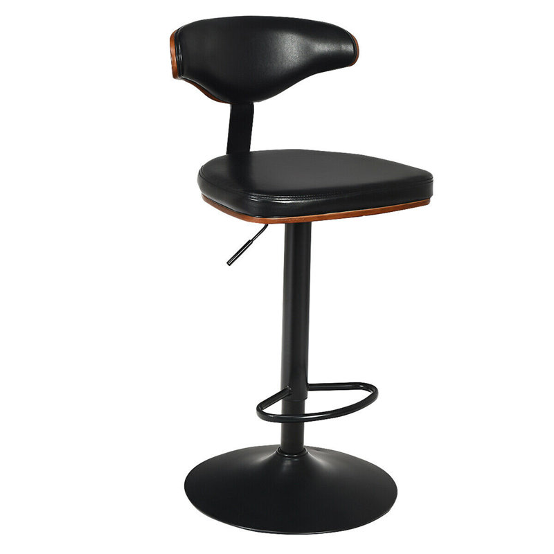 Vedder Swivel Upholstered Adjustable Height Counter Stool with Solid Wood Frame
