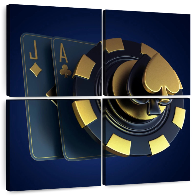 Senne Black Ace And Jack, 18" H x 18" W