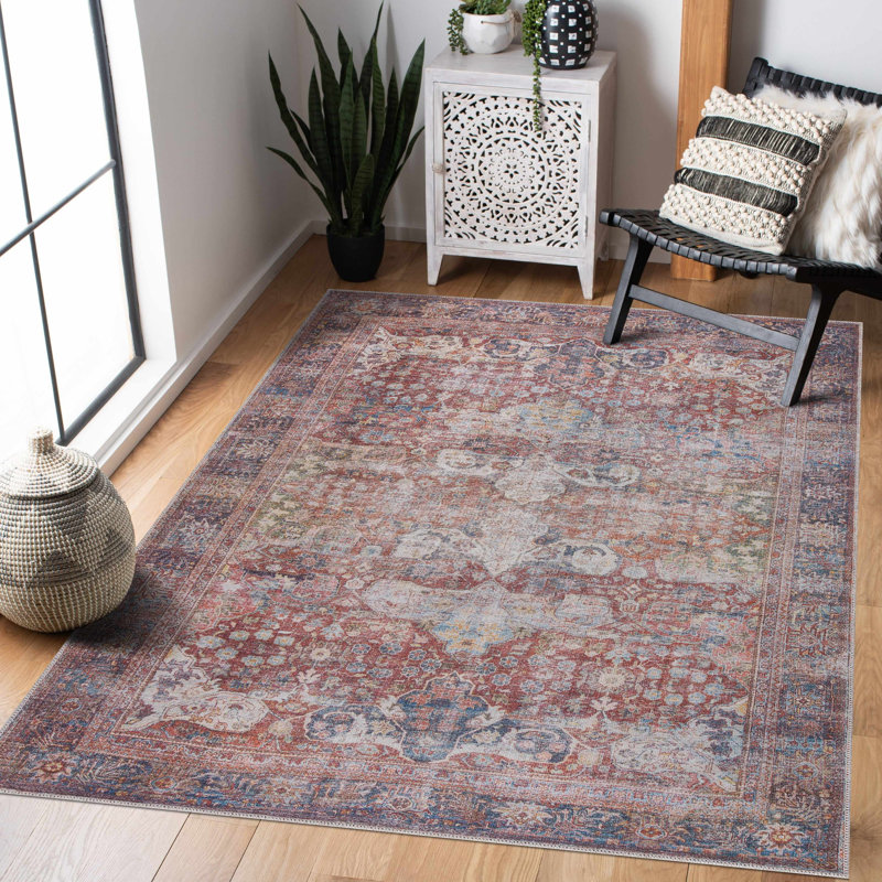 Oriental Indoor Rug, Rectangle 6'7" x 9'