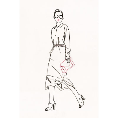 Fashion Girl I - Drawing Print Print