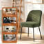 Modern Fabric Upholstered Dining Chair with Spring and Curved Back 12cm Cushion-1315543371