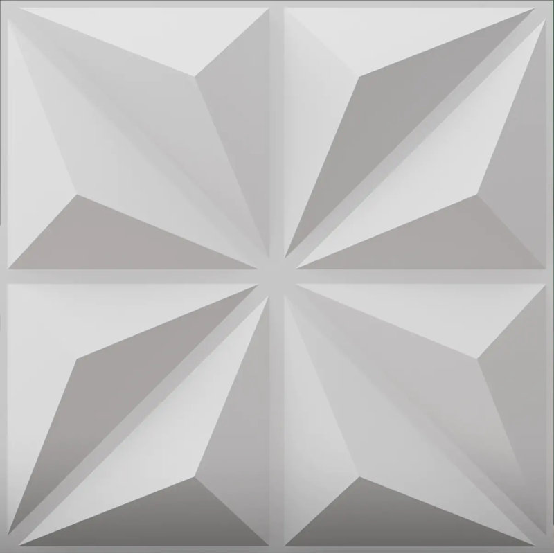 Panneau mural 3D de qualité supérieure 19,7 po x 19,7 po, panneaux 3D triangulaires blancs en PVC pour la maison (ensemble de 12)