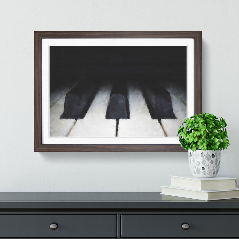Keys of the Piano - Picture Frame Painting Print, Walnut Framed, 45cm H x 63cm W x 2cm D