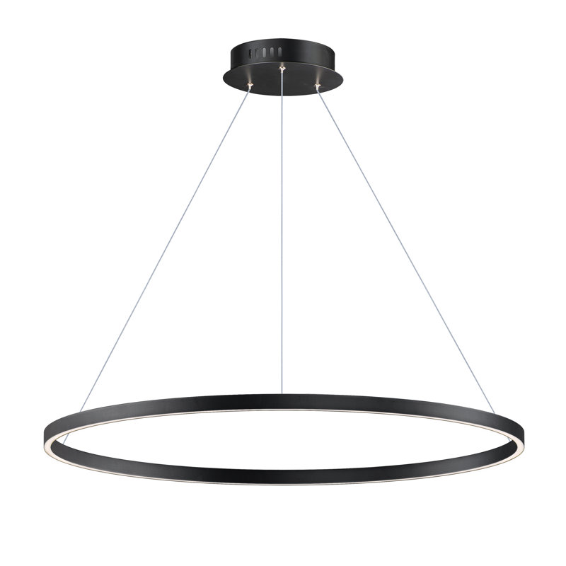 Luminaire suspendu Groove 5CCT, Noir, H 10 po x l 40 po x P 40 po
