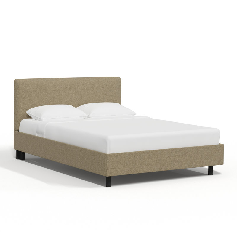 Pyburn Upholstered Platform Bed, Full, Zuma Natural Textured Linen