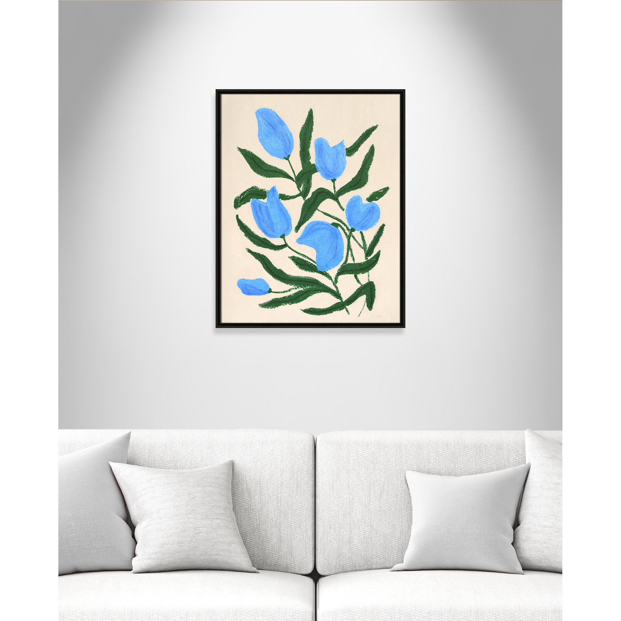 Blue Tulips Print by Camilla Bergqvist, Espresso, 29.5" H x 23.5" W