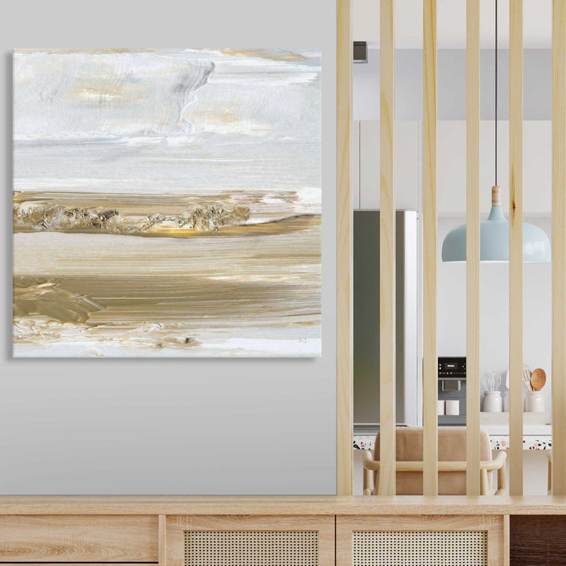 Distant Shoreline par Susan Jill - Peinture, L 18 po x H 18 po, Toile tendue