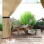 Gazebo extérieur de 3,35 m x 3,35 m, belvédère de terrasse à double toit avec rideaux et fenêtres de style église-136055848