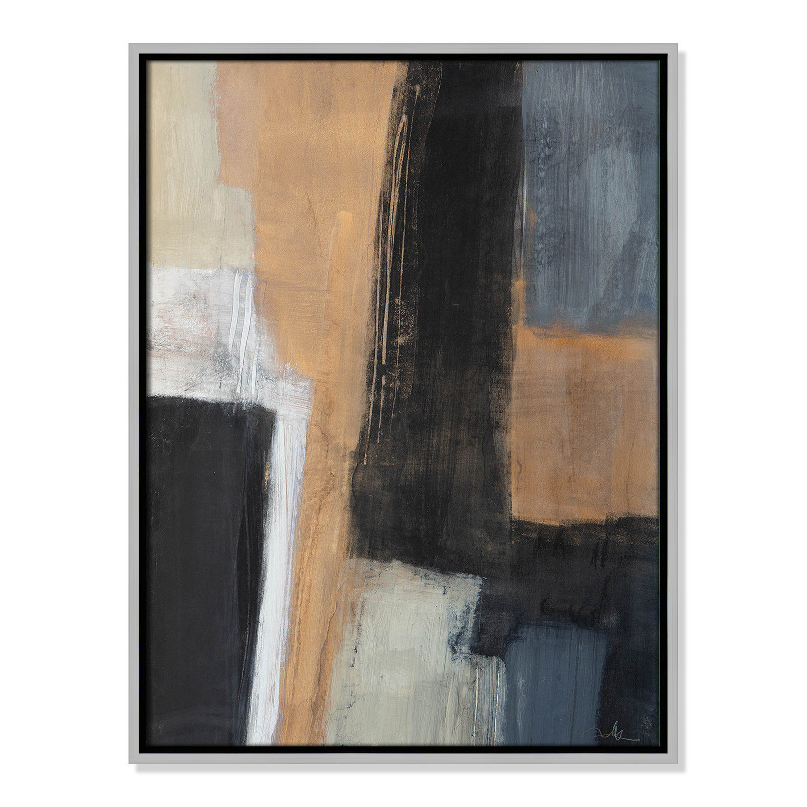 Calderon "Metallic Slate I" Print, 25.5" H x 19.5" W x 2" D, Silver