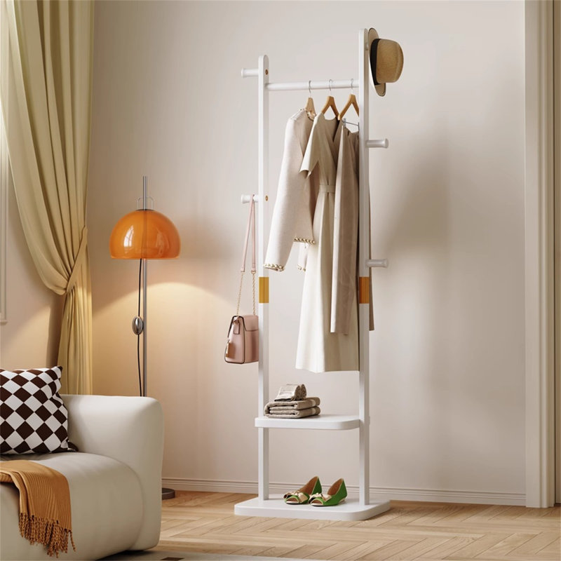 Portant à vêtements en bois massif Simpliwood, Blanc