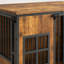 Grand meuble en bois pour cage de chien avec loquets de sécurité et plateau spacieux
