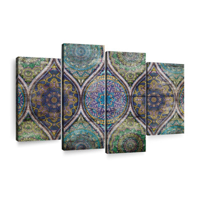 " Grunge Mandala Symbols Multi Piece Canvas Print " by NirvanaDesigns 4 - Pieces