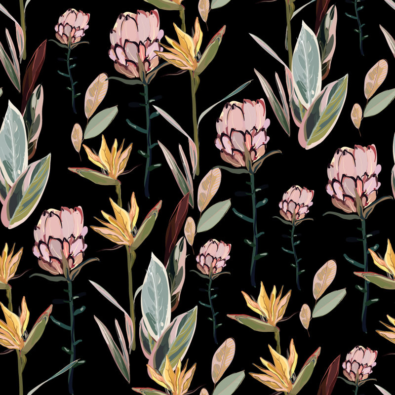 Floral Tile, 2.08' W x 10.42' L