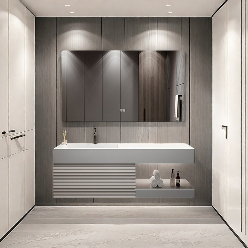 Armoire de salle de bain moderne américaine simple, H 17,7 po x l 51,1 po x P 21,6 po