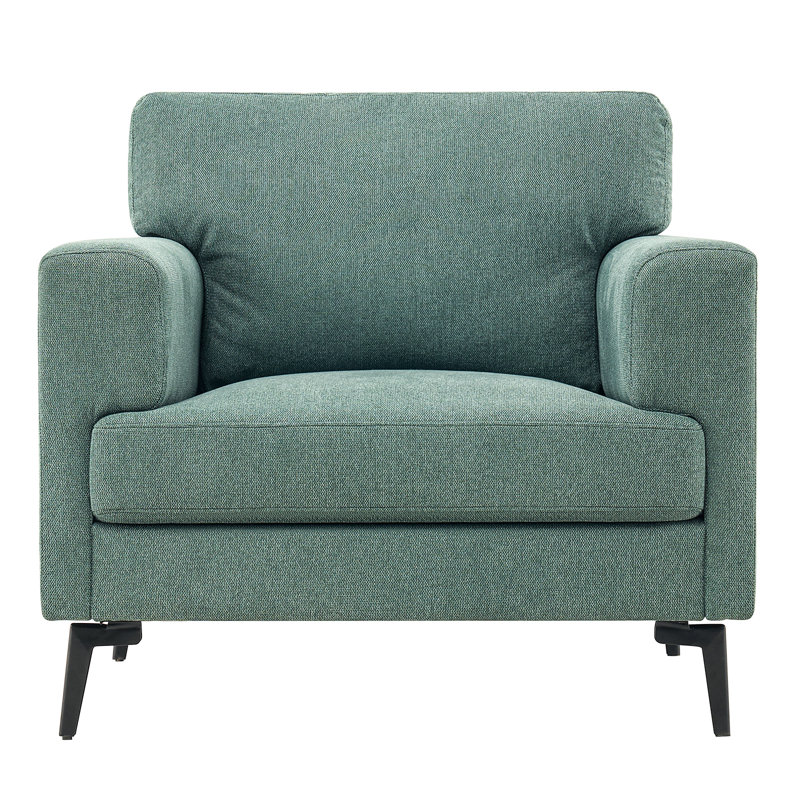 Blannie Upholstered Accent Chair, Sea Foam Green Linen Blend