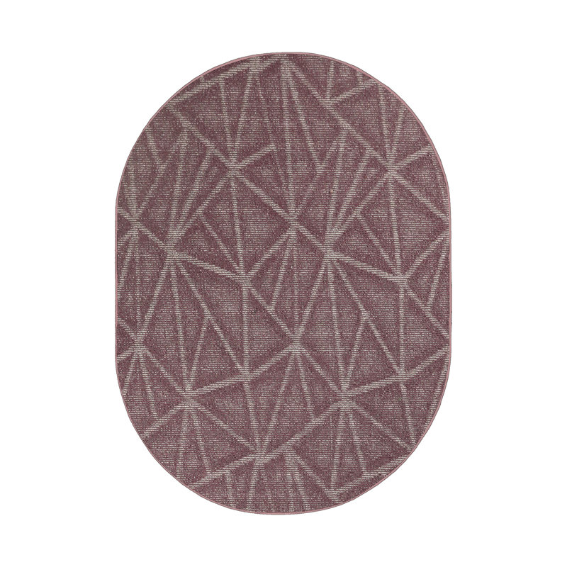 Tapis mauve à motif géométrique Dicus, Ovale 9 pi x 12 pi