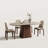 Dining Table With Wood Pedestal Base And Sintered Stone Top-948899435