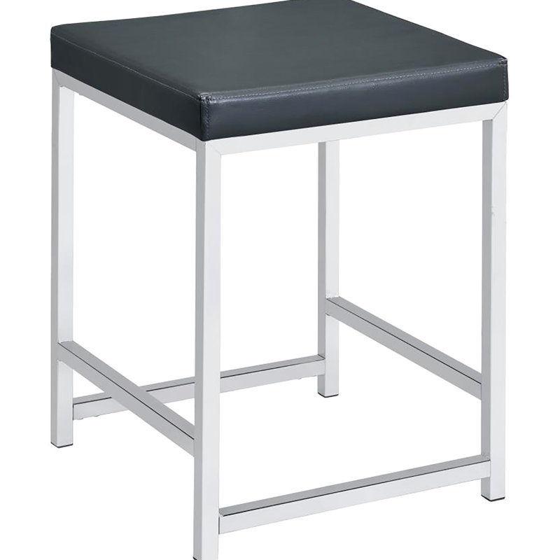 Tabouret de coiffeuse moderne gris foncé avec coussin rembourré en mousse pour siège de chambre et chambre à coucher