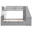 Lit superposé simple au-dessus d'un lit double avec lit gigogne et bureau, rangement - Lit gigogne gris Accessibilité-1763943181