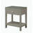 23" Taupe Wooden End Side Table Nightstand With Glass Top And Drawer-218570609