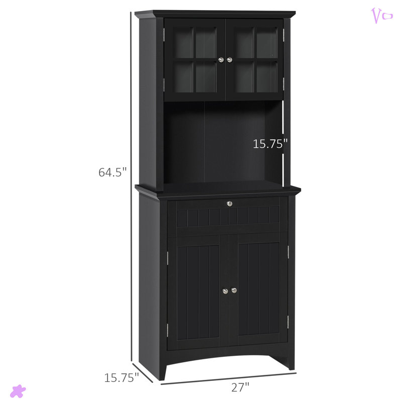 Elegant Buffet With Hutch, Kitchen Pantry Storage Cabinet