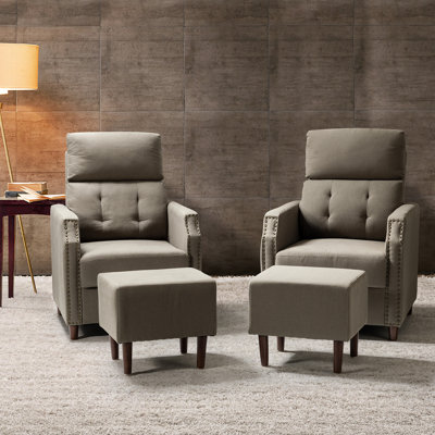 Riascos Upholstered Accent Chair with Ottoman