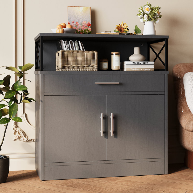 Buffet Abriah de 31,4 po de largeur, Gris