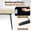 Banc rembourré en cuir de polyuréthane 51 po avec pieds en métal, banc d'entrée doux avec coussins en mousse de fibre, banc de salle à manger, blanc cassé-2119272074