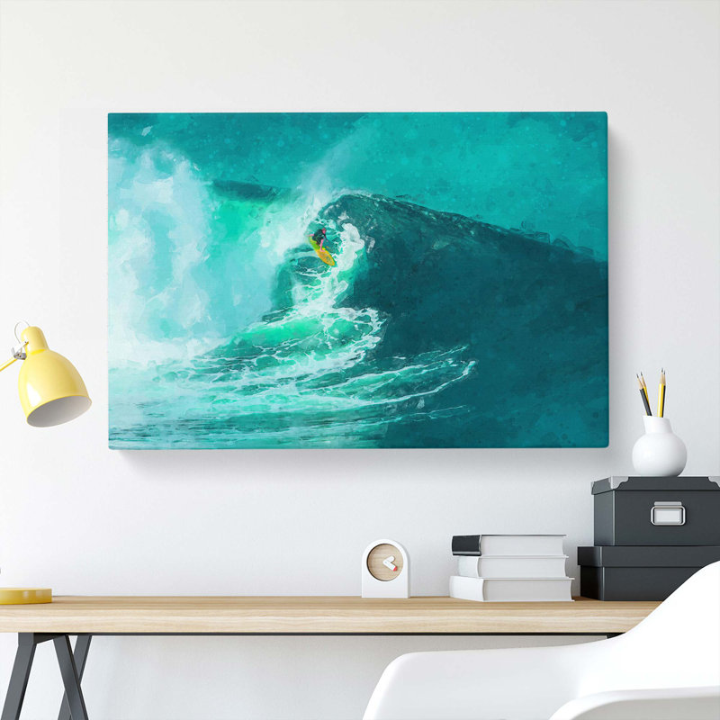 Surfing In Hawaii - Wrapped Canvas Print, 35cm H x 50cm W x 3cm D