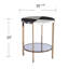Table de bout ronde en faux marbre