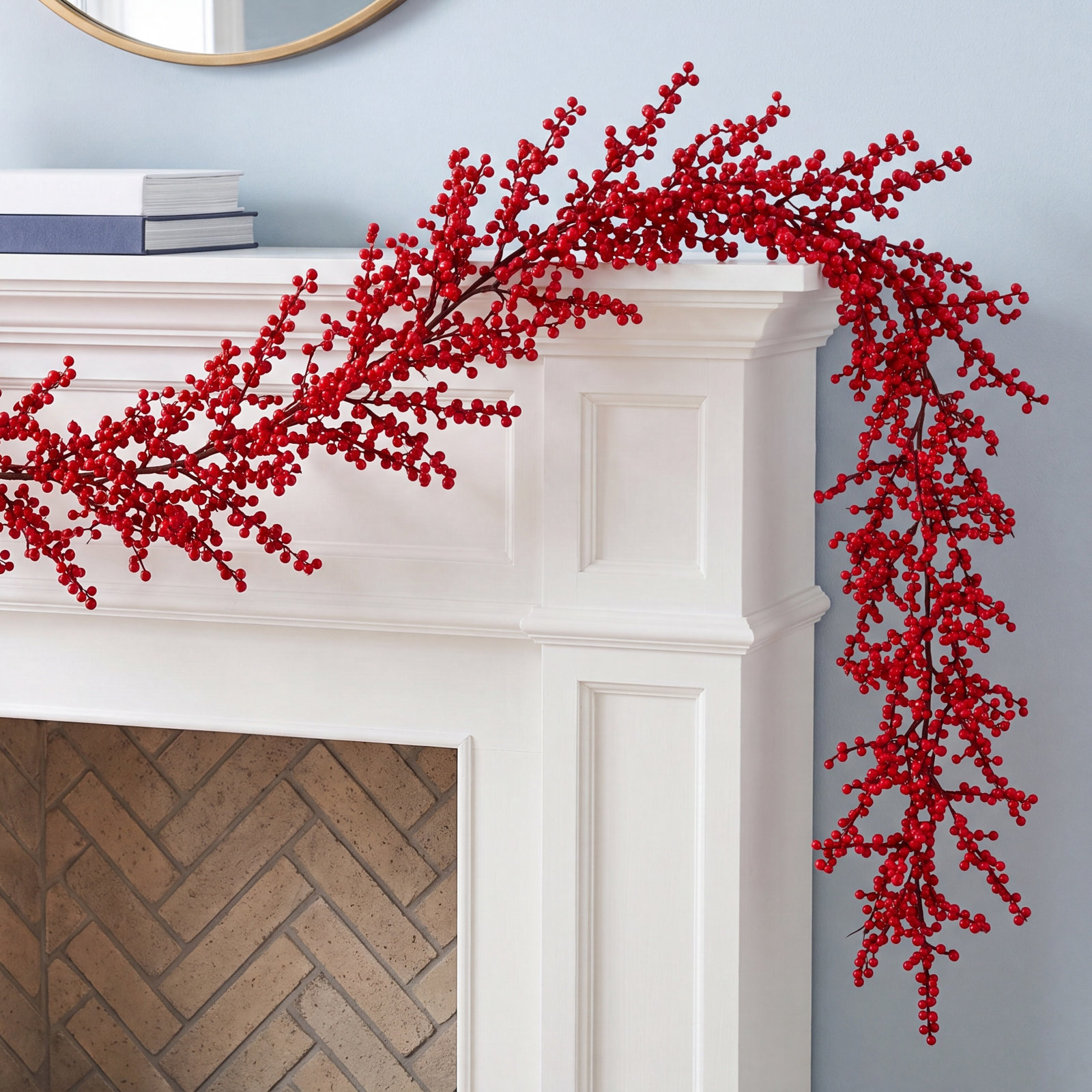 Solomon Waterproof Winter Berry Garland, Red