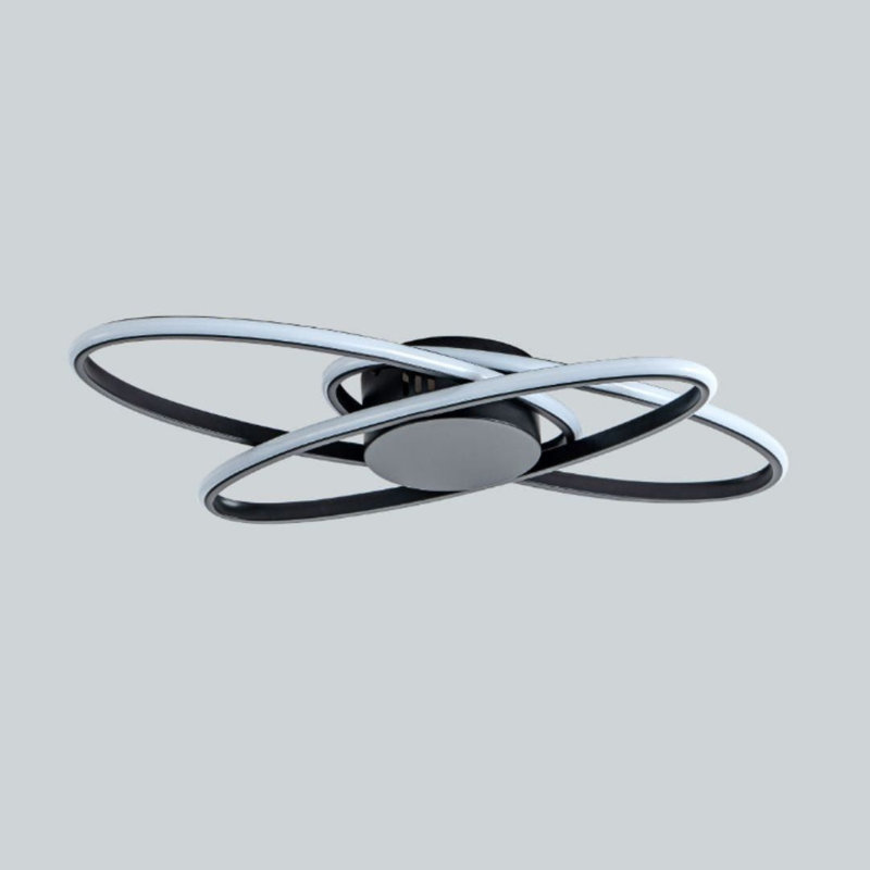 LED Semi Flush Mount, Matte Black