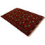 Tapis unique en laine noué à la main 4 pi 2 po x 6 pi 1 po rouge / noir New Age Pasty