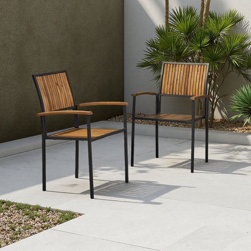 Chaise en bois et métal, Black Teak