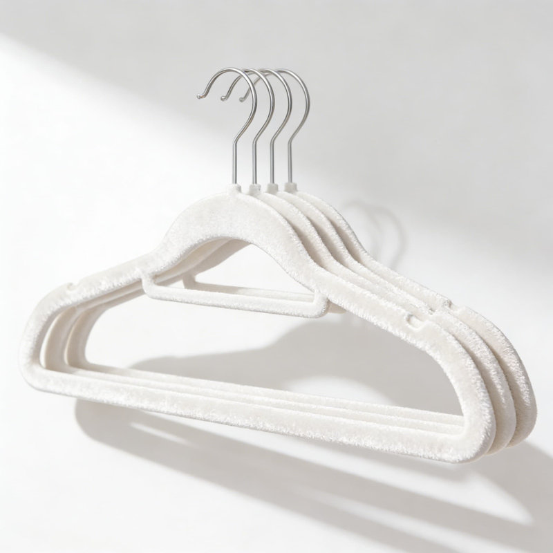 Cintres en velours antidérapants, conception mince et peu encombrante avec crochet pivotant robuste pour l'organisation de vêtements, de costumes, de chemises, de pantalons et de robes