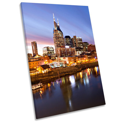 Nashville City Skyline Tennessee - Wrapped Canvas Print