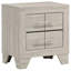 Table de chevet à 2 tiroirs Strout Rustic avec stratifié texturé et poignées en nickel poli, parfaite pour les chambres à coucher modernes