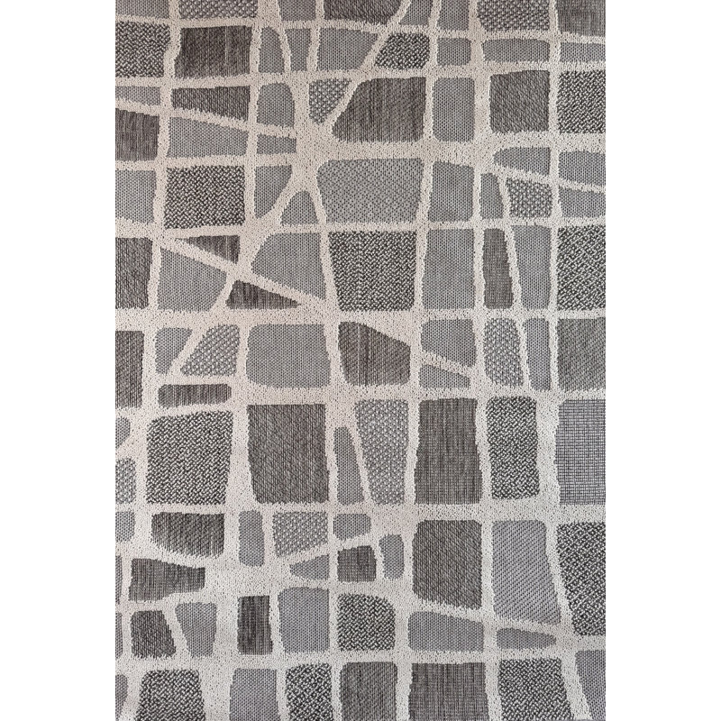 Tapis intérieur / extérieur abstrait à motif de tapis Marfried, Rectangle 3 pi 11 po x 5 pi 7 po