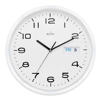 Acctim Supervisor Chrome Day/Date Wall Clock