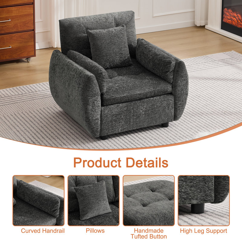 Ensemble de fauteuil d'appoint avec repose-pieds, Non, Gris foncé