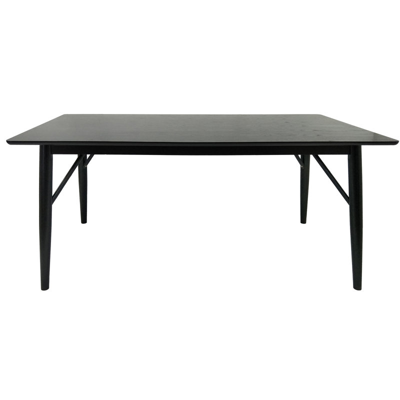 Ozella Solid Wood Dining Table, Black