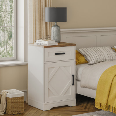 Laziza 32-inch Tall Nightstand with Adjustable Shelf and Drawer