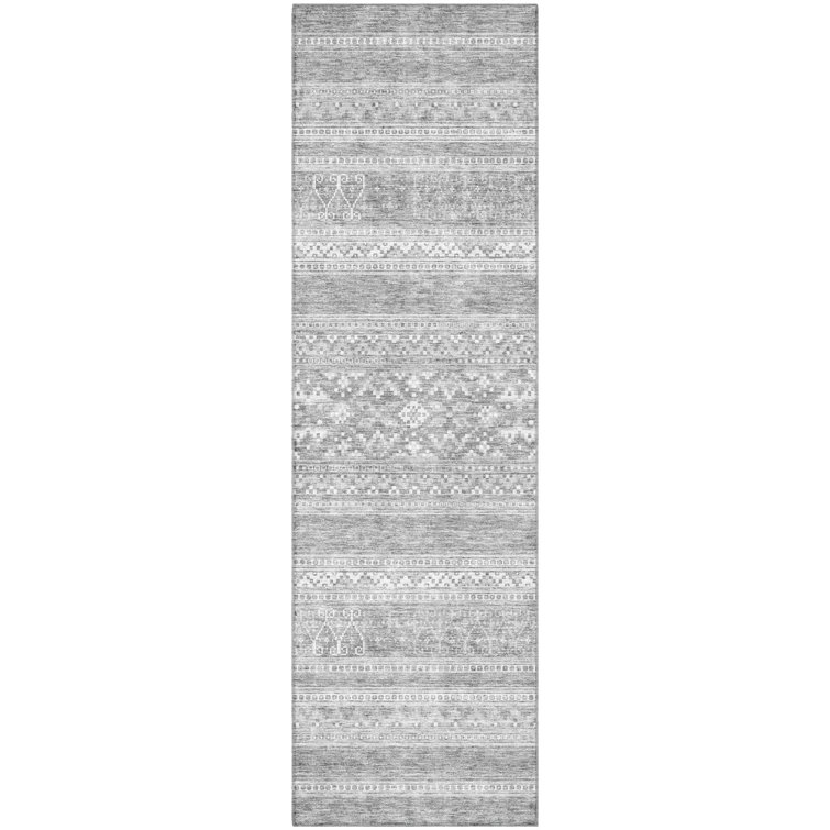 Premium Machine Washable Prisco Silver Rug