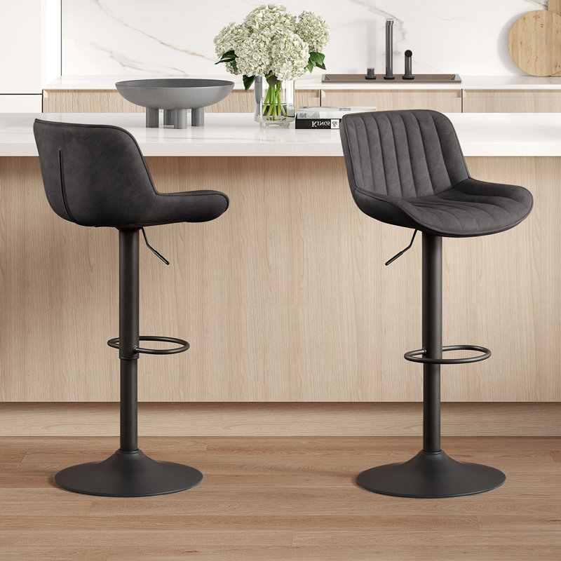 Tabouret de bar et de comptoir Almeida, Noir brun