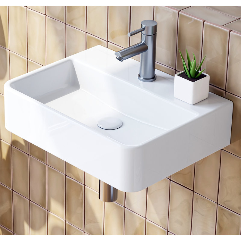Belfry Bathroom Mandel 26mm L x 38mm W Natural Ceramic Rectangular Sink