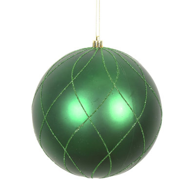 6" Matte and Glitter Swirl Ball Ornament