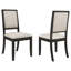 Chaises d'appoint rembourrées crème et noires