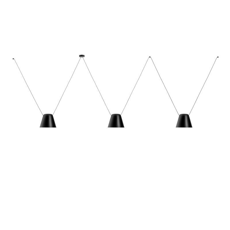 Auvent latéral attique avec câble central 3 cônes, Noir, H 86,63 po x l 118,13 po x P 9,5 po