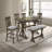 1Pc Rustic Upholstered Counter Height Dining Bench Rich Wood Finish Wooden