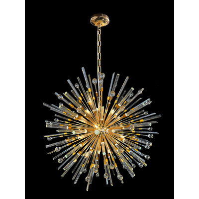 Lustre Spoutnik doré 16 lumières pour le salon, la salle à manger, la chambre à coucher
